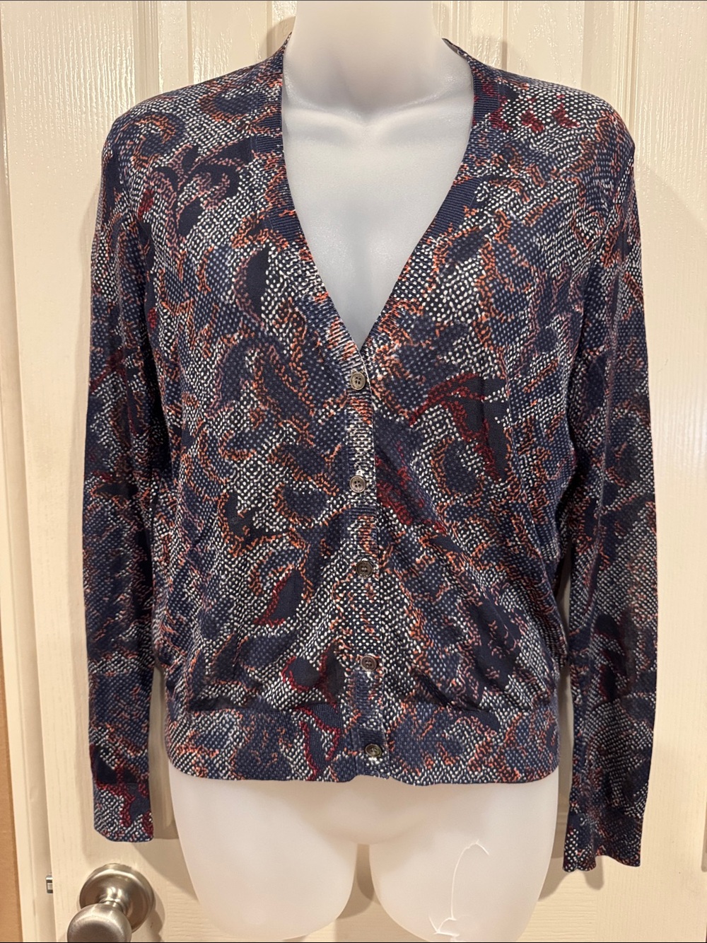 Tory Burch Patterned Cardigan. Sz Small
